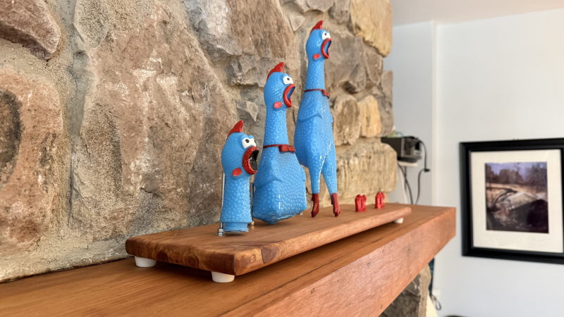 The work piece from the left side.